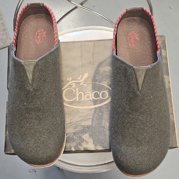 Chaco Shoes - Chaco Dark Olivel Wool Slip-On Footwear